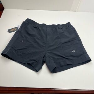 AFTCO Mens Size‎ 46 Short 6 Inch Inseam Black Solid Nylon Outdoor Fishing NEW
